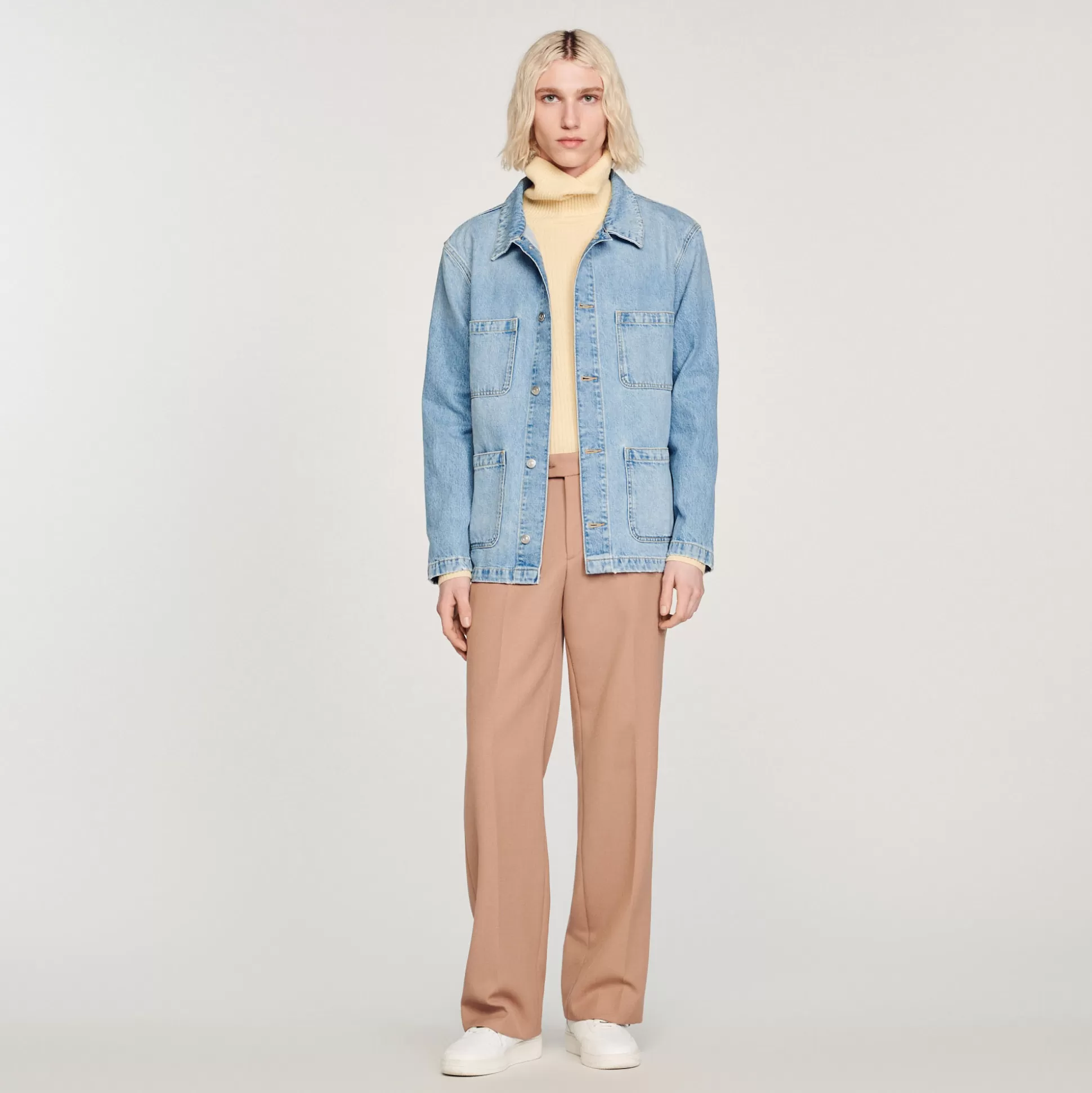 Fashion Blouson Worker En Denim Homme Manteaux & Blousons