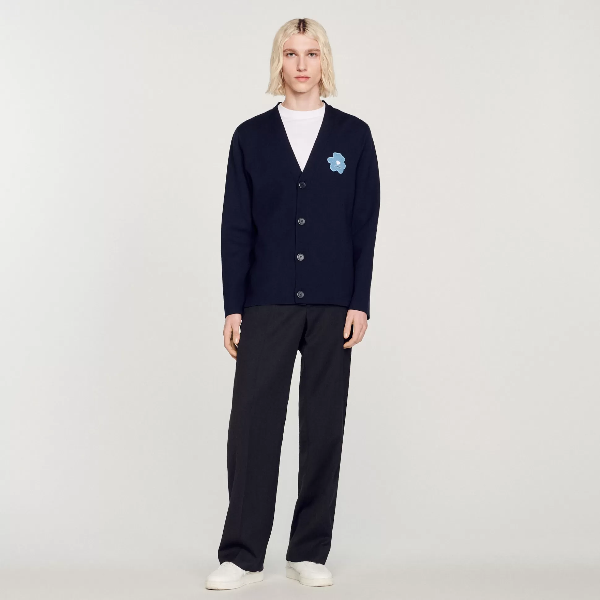 Hot Cardigan Patch Fleur Homme Pulls & Gilets