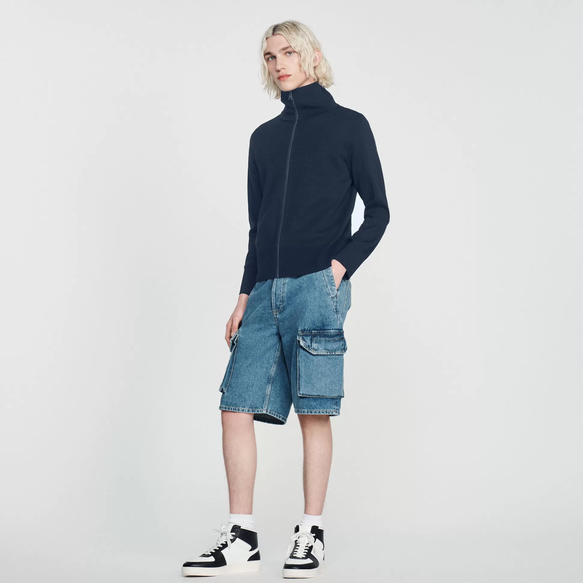 New Cardigan Zippé En Laine Homme Pulls & Gilets