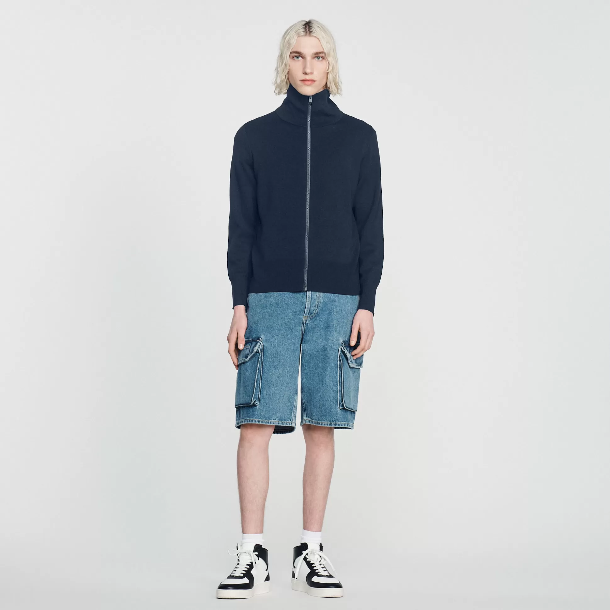 New Cardigan Zippé En Laine Homme Pulls & Gilets