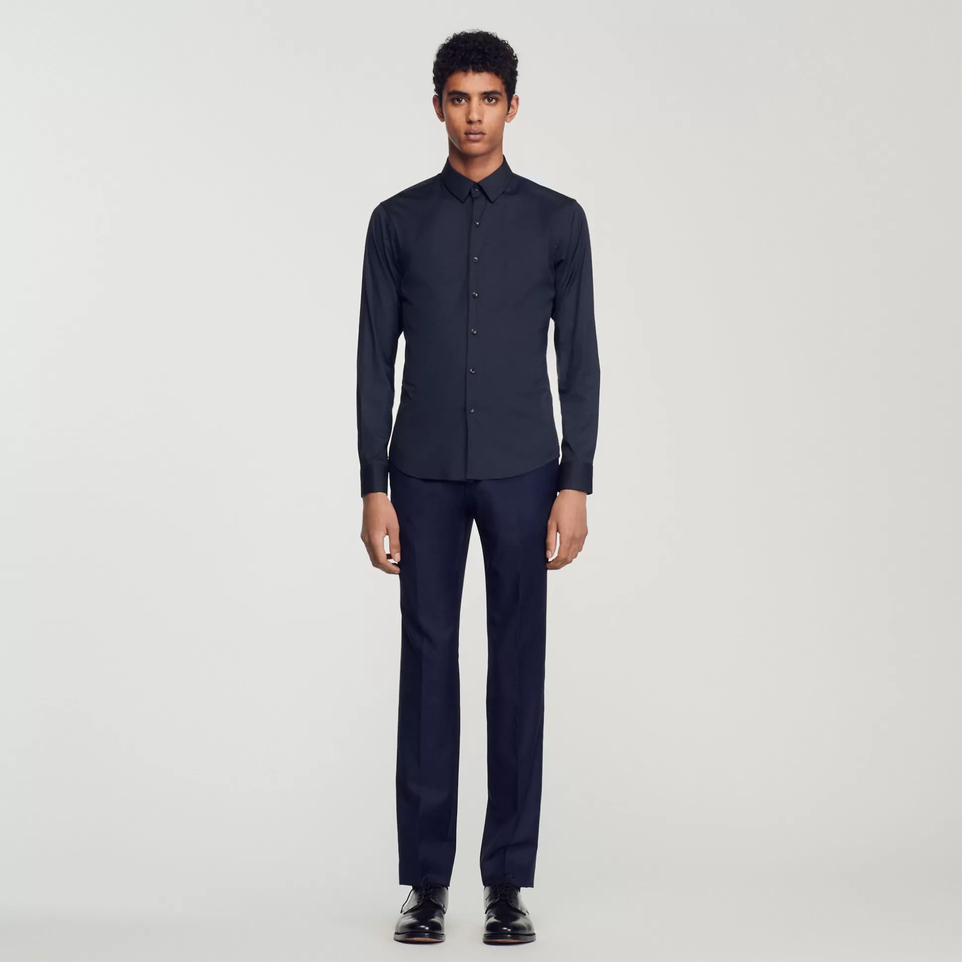 Hot Chemise Ajustée En Coton Stretch Homme Chemises