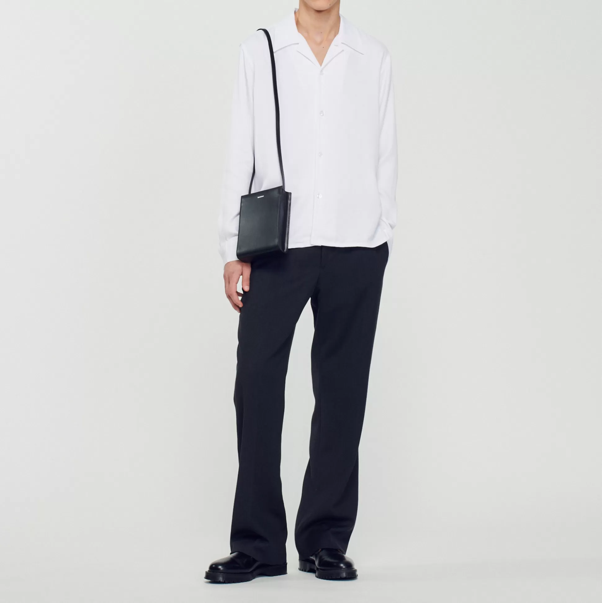 Sale Chemise Fluide Col Requin Homme Homme Chemises