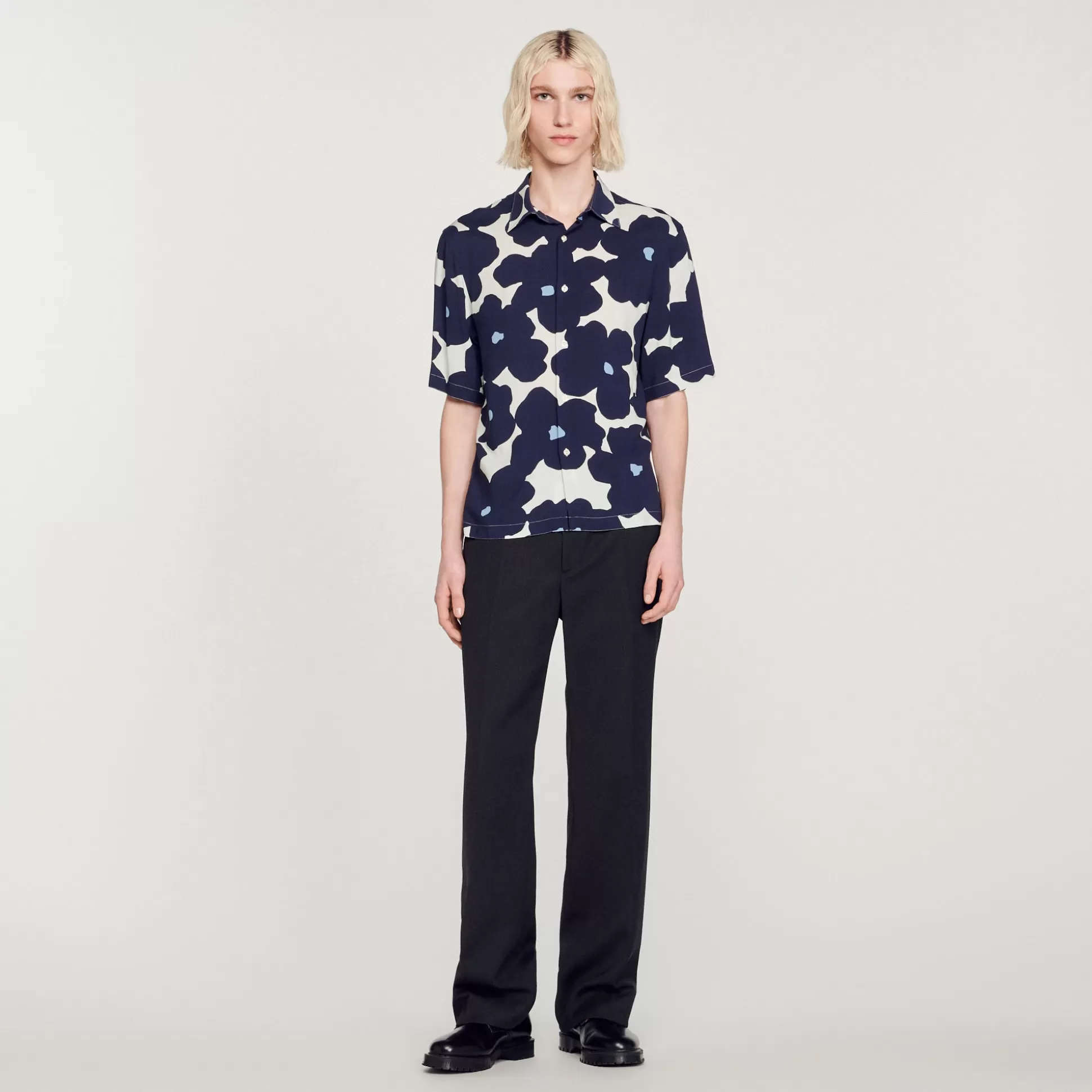 Hot Chemise Imprimé Fleurs Homme Chemises