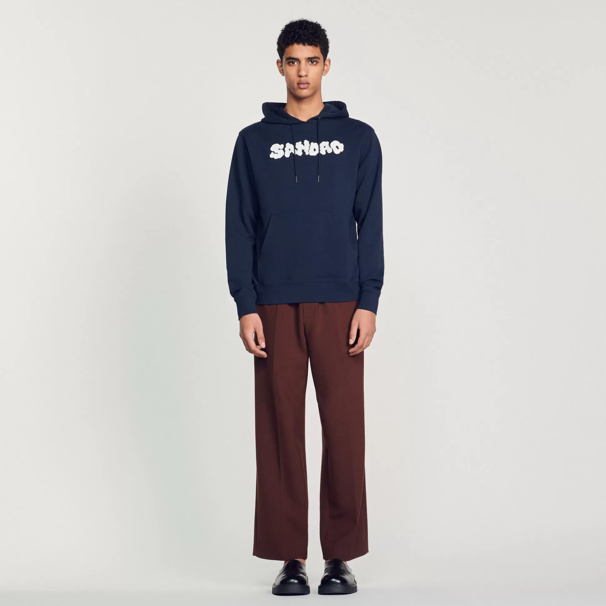Shop Hoodie Brodé Sandro Homme Pulls & Gilets