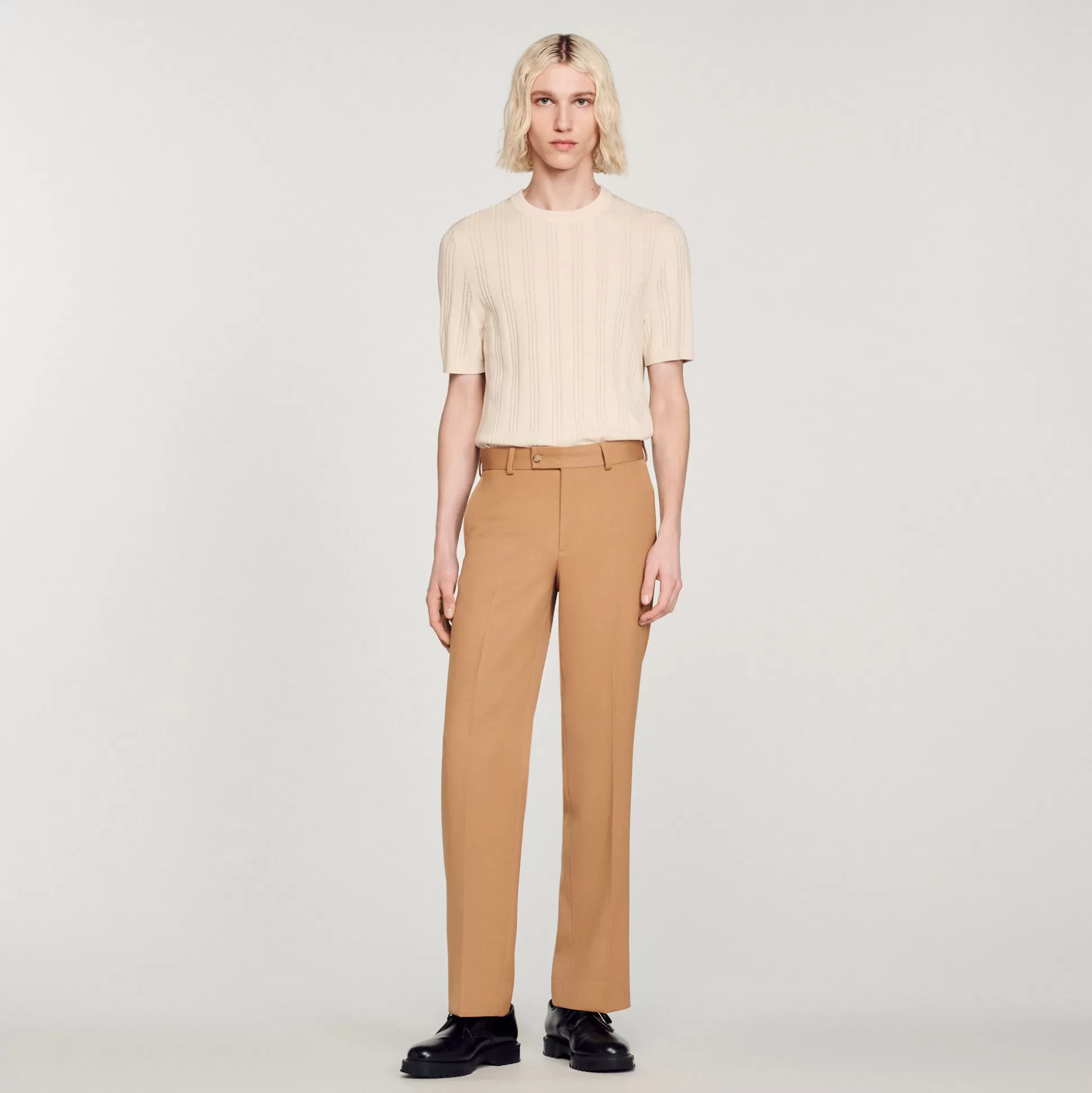 Hot Pantalon En Laine Mélangée Homme Pantalons & Shorts