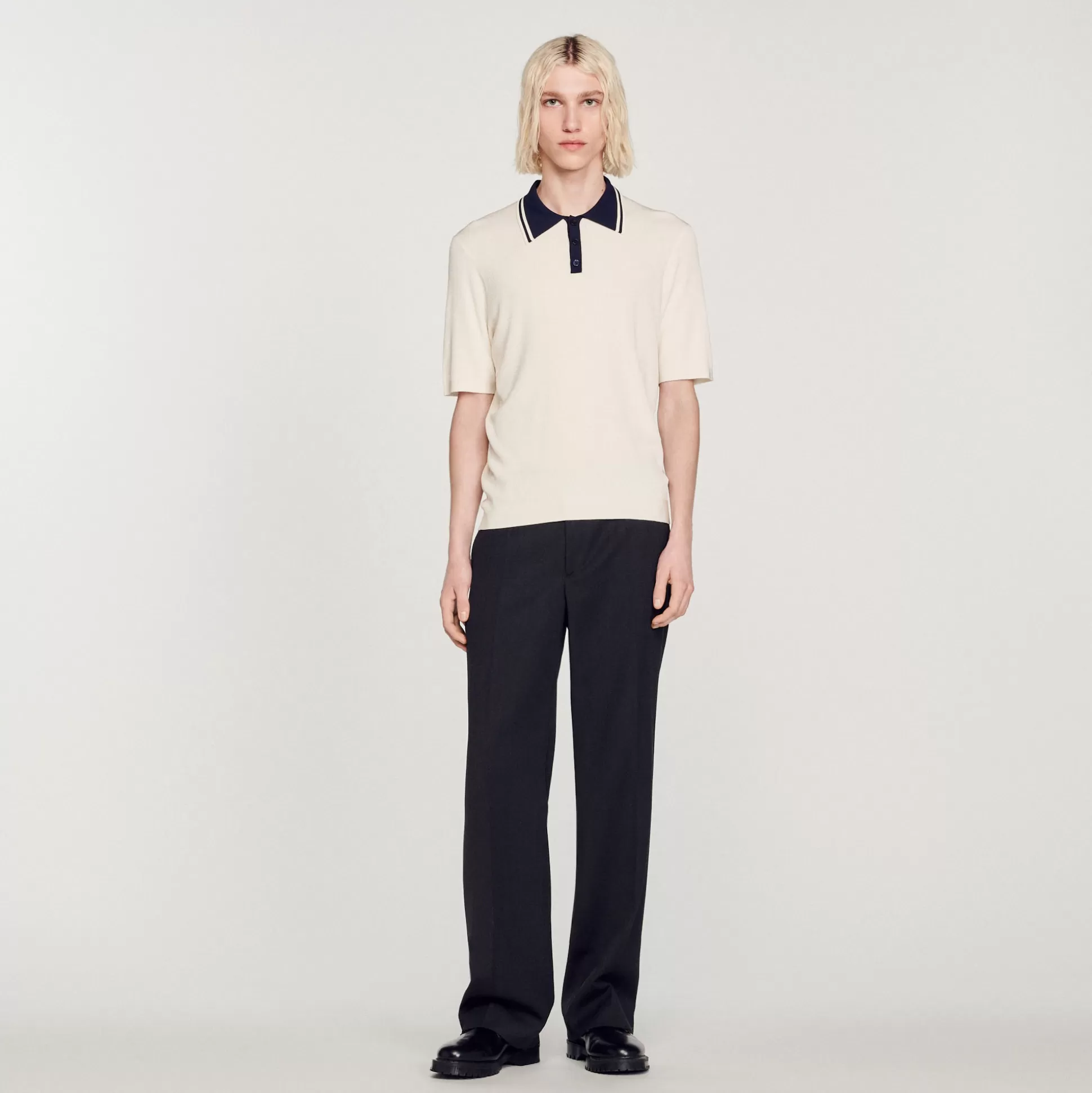 Discount Polo À Col Contrasté Homme Pulls & Gilets