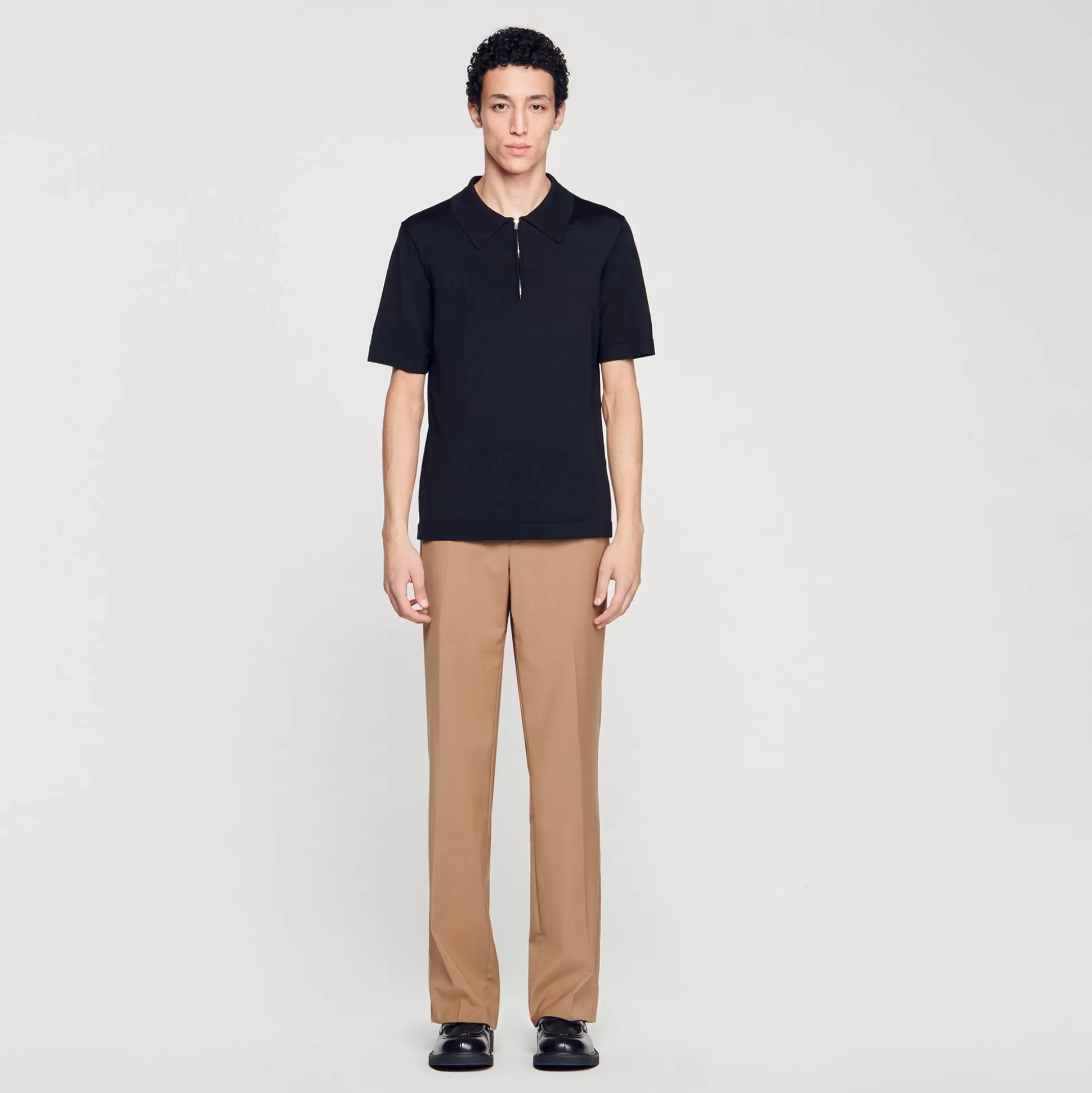 Discount Polo En Maille À Col Zippé Homme Pulls & Gilets