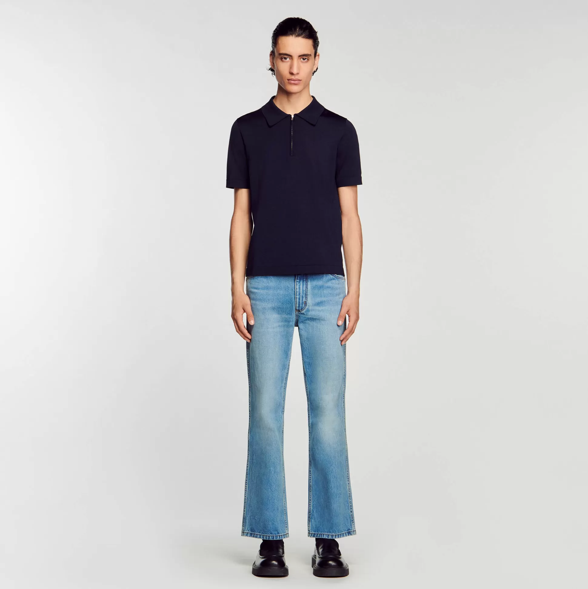 Sale Polo En Maille À Col Zippé Homme Pulls & Gilets