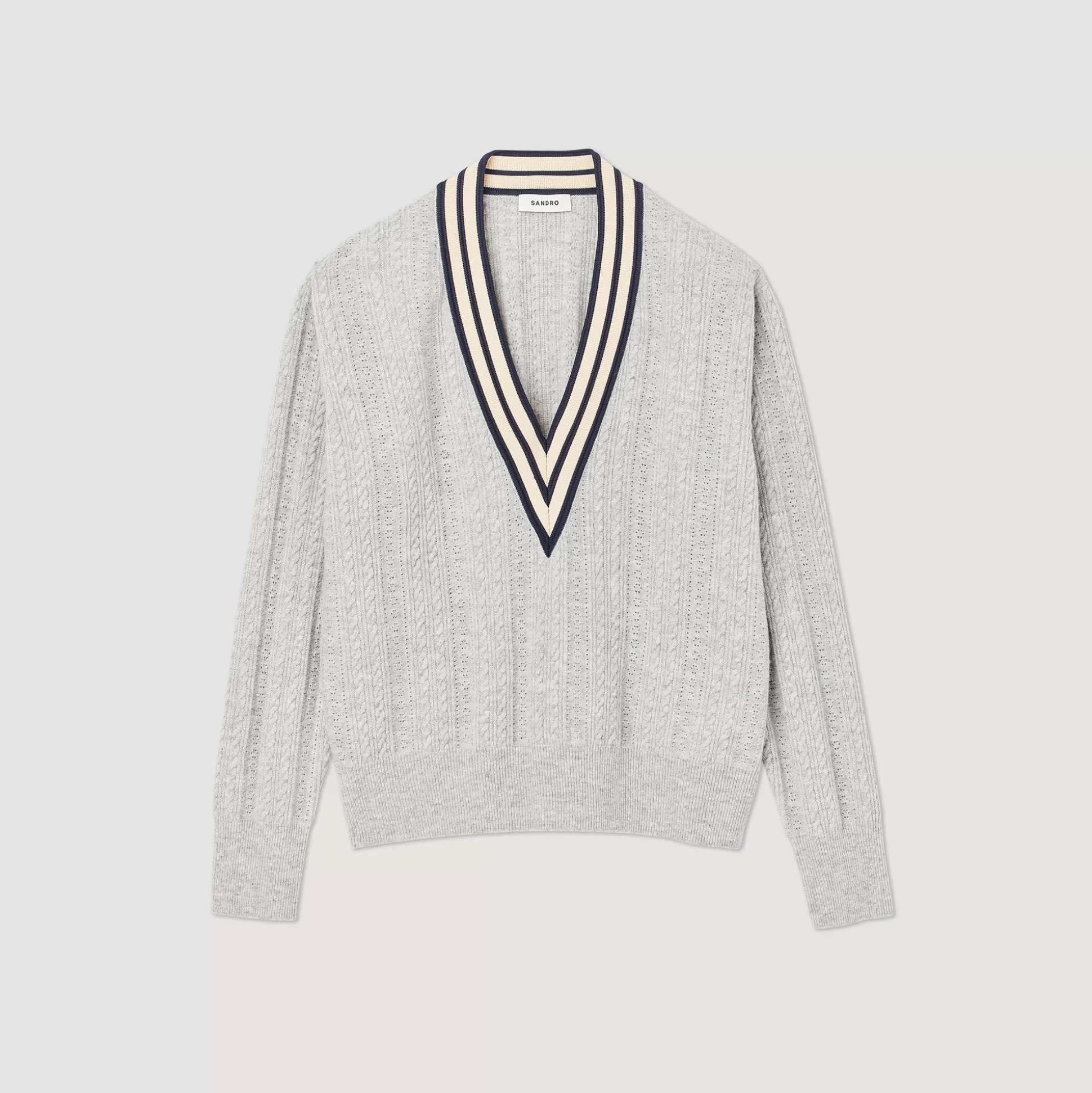 Sale Pull À Col V Profond Bicolore Femme Pulls & Cardigans