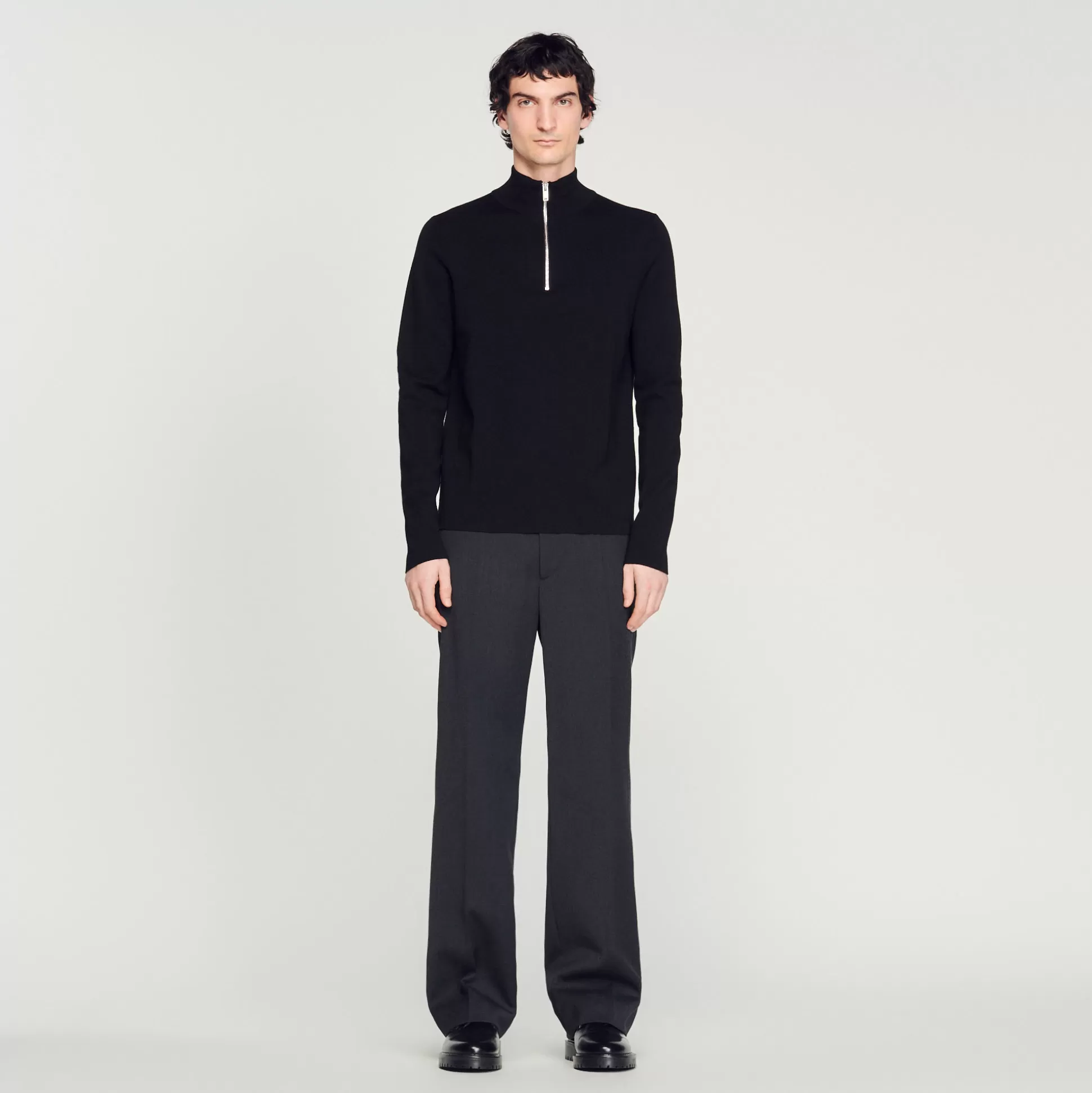 Outlet Pull En Laine À Col Zippé Homme Pulls & Gilets