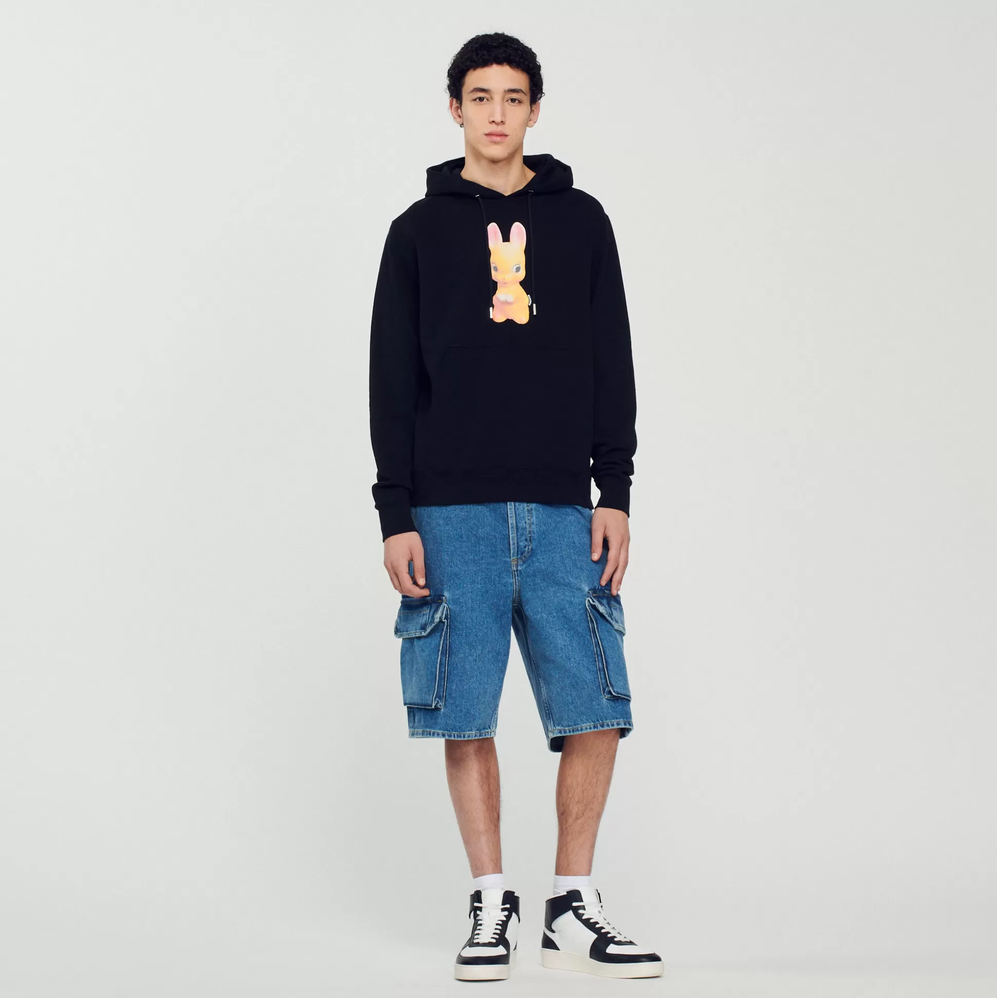 Outlet Sweat À Capuche Imprimé Lapin Homme Sweats & Joggings