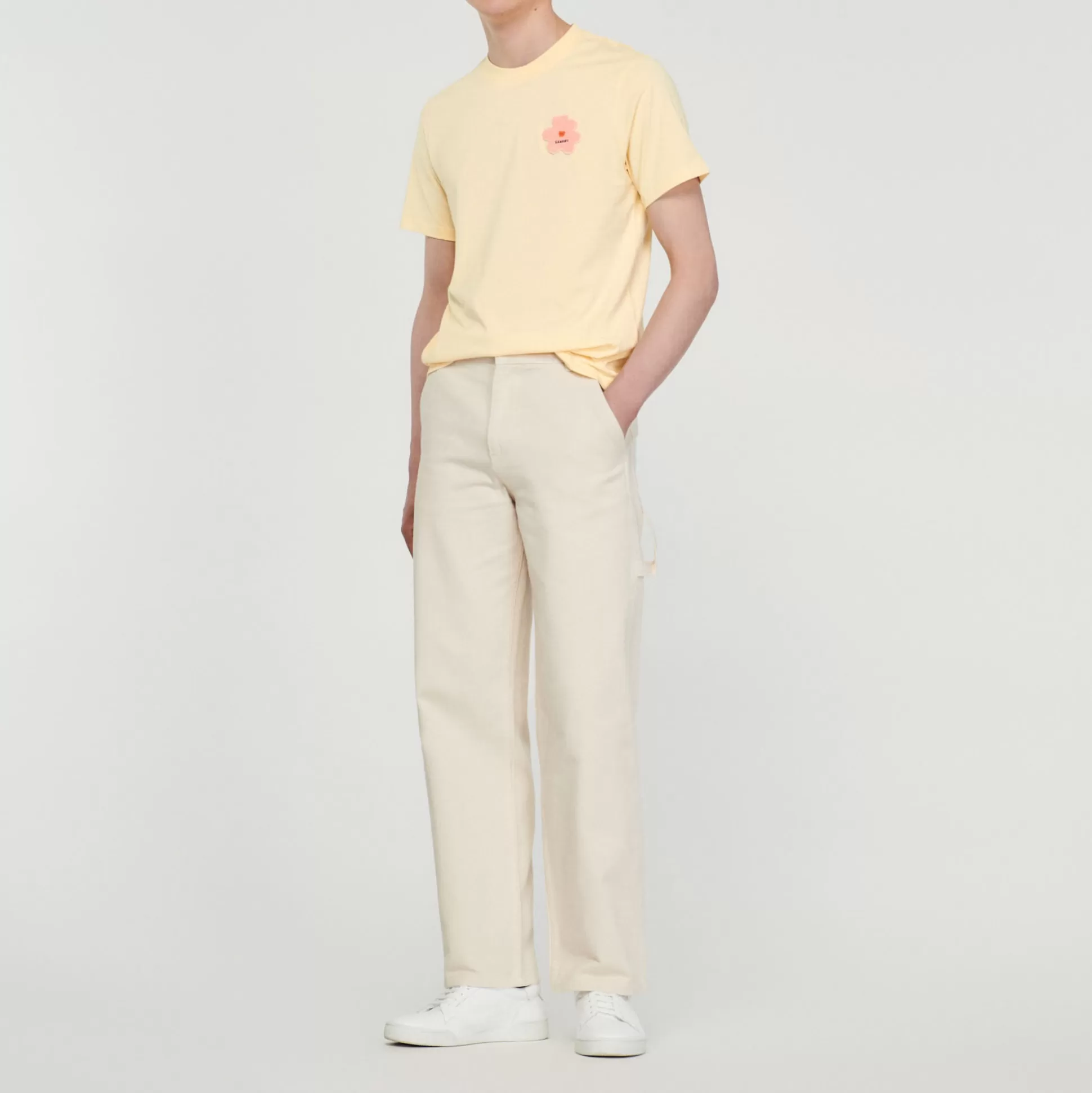 Sale Tee-Shirt Patch Fleur Homme T-Shirts & Polos