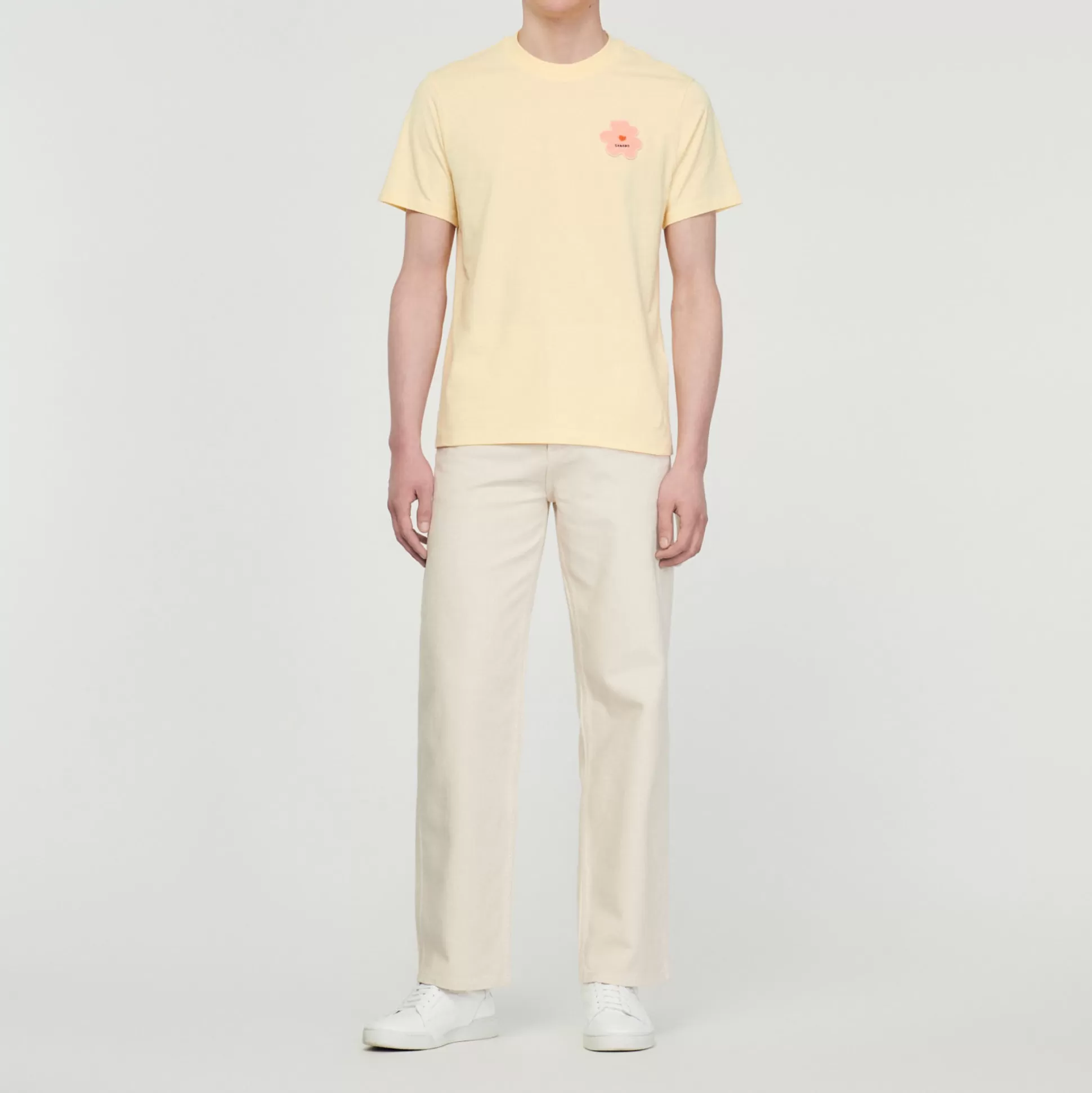 Sale Tee-Shirt Patch Fleur Homme T-Shirts & Polos