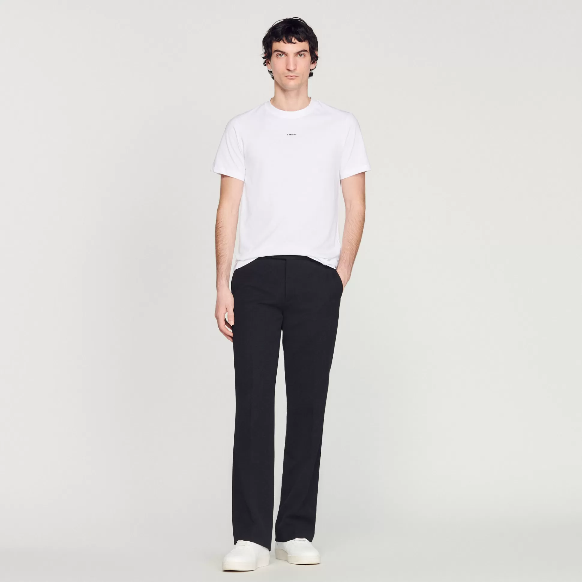 Flash Sale T-Shirt Brodé Sandro En Coton Biologique Homme T-Shirts & Polos