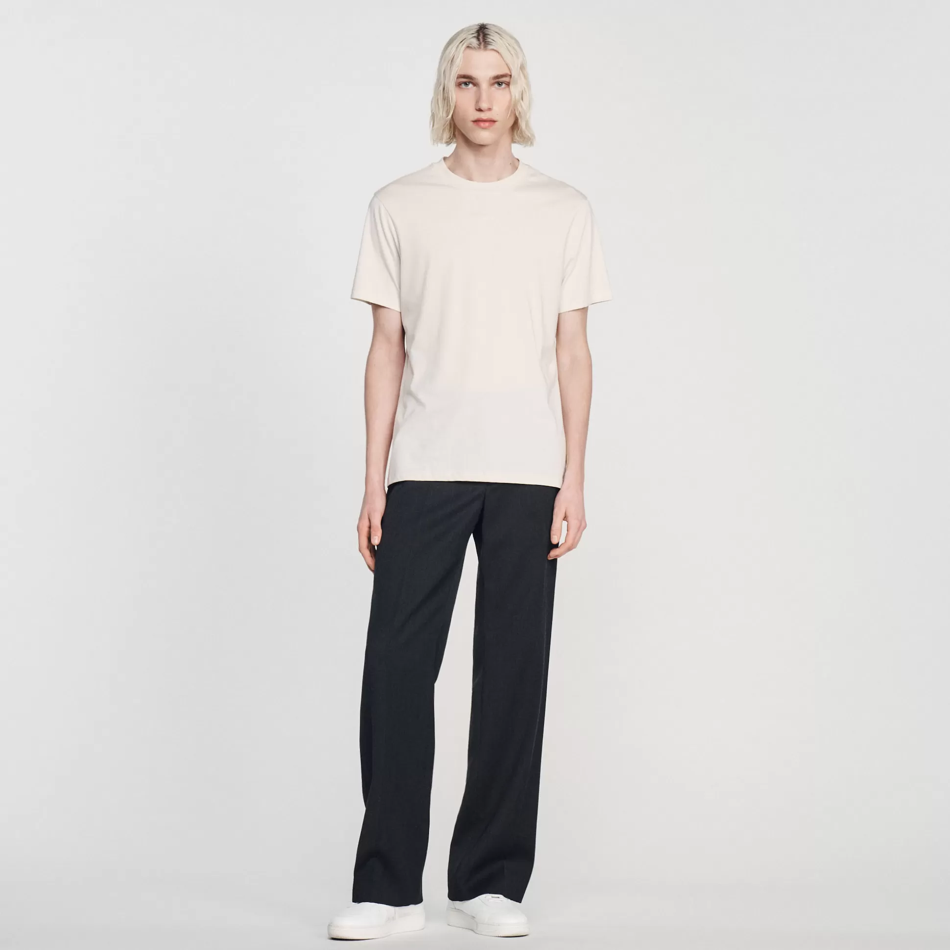 Shop T-Shirt Brodé Sandro En Coton Biologique Homme T-Shirts & Polos